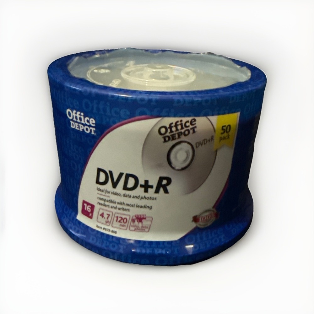 NEW/SEALED 50-PACK -‎ OFFICE DEPOT 120 MINUTE 16x 4.6gb DVD+R.